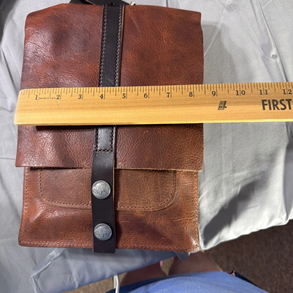 Stickman Leather Tahoma Mail Bag Brown Buffalo Nickel Crossbody PNW Handcrafted